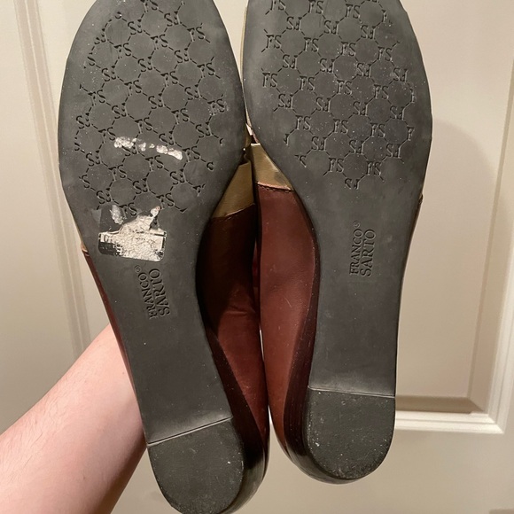 Franco Sarto Strap Sandals Leather Vintage Low Heel - Picture 7 of 7